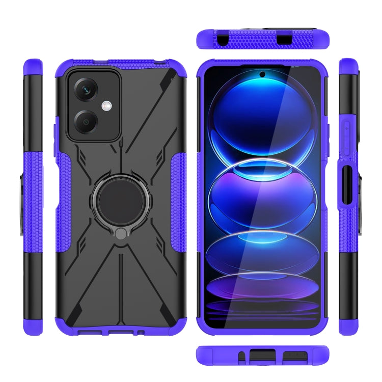 For Xiaomi Redmi Note 12 5G Armor Bear Shockproof PC + TPU Phone Case with Ring