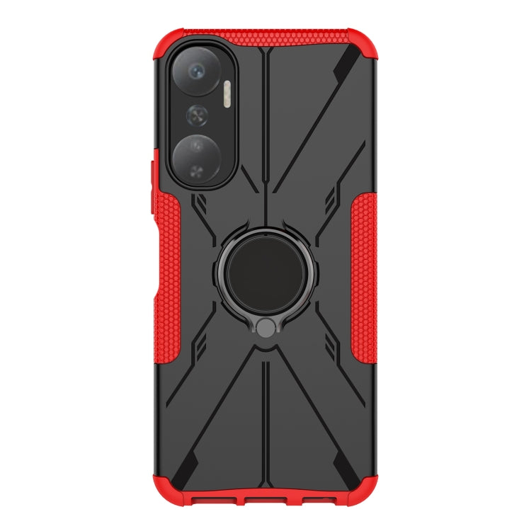 For Infinix Hot 20 4G Armor Bear Shockproof PC + TPU Phone Case with Ring