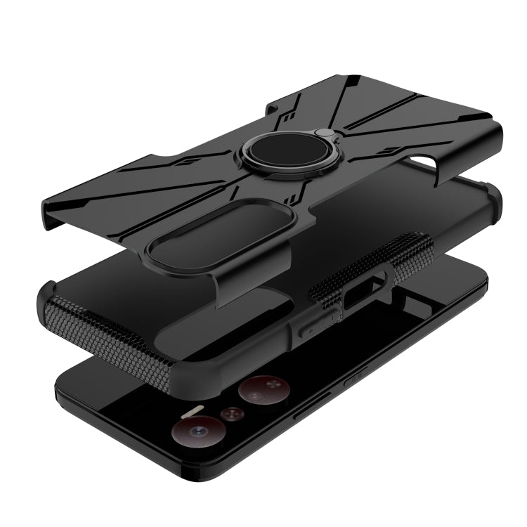 For Infinix Hot 20 4G Armor Bear Shockproof PC + TPU Phone Case with Ring