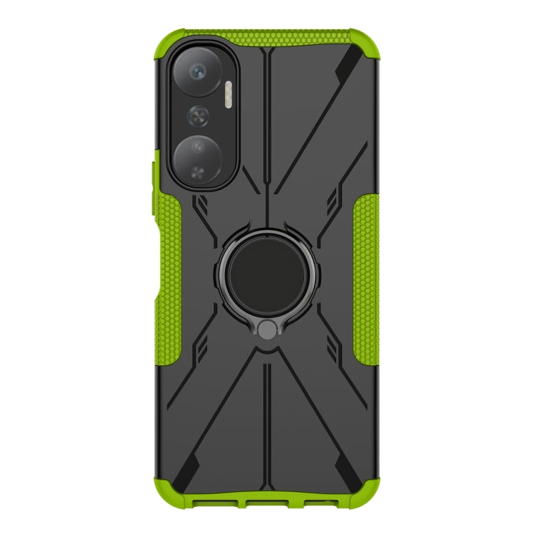 For Infinix Hot 20 4G Armor Bear Shockproof PC + TPU Phone Case with Ring