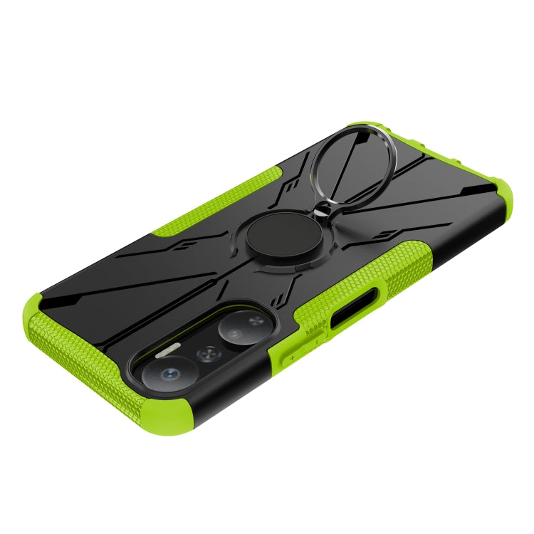 For Infinix Hot 20 4G Armor Bear Shockproof PC + TPU Phone Case with Ring