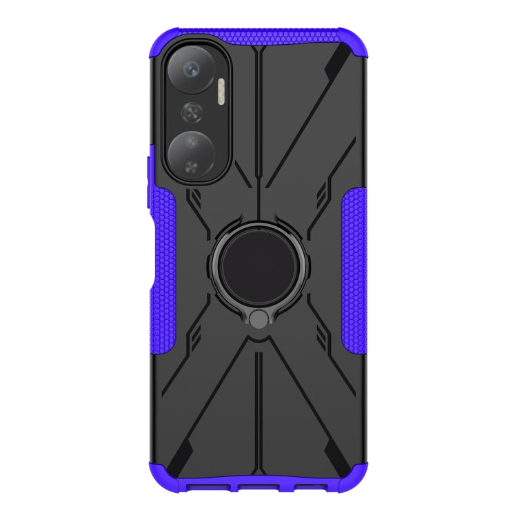 For Infinix Hot 20 4G Armor Bear Shockproof PC + TPU Phone Case with Ring