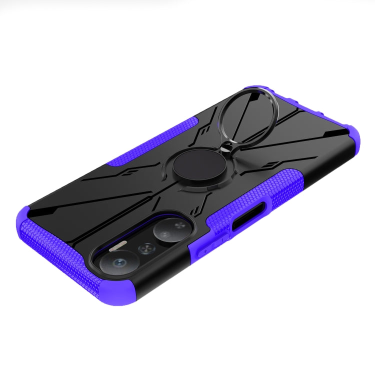 For Infinix Hot 20 4G Armor Bear Shockproof PC + TPU Phone Case with Ring