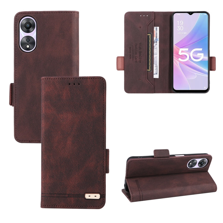 For OPPO A58 5G Magnetic Clasp Leather Phone Case
