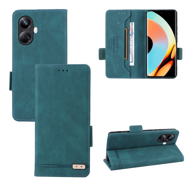 For Realme 10 Pro+ Magnetic Clasp Leather Phone Case