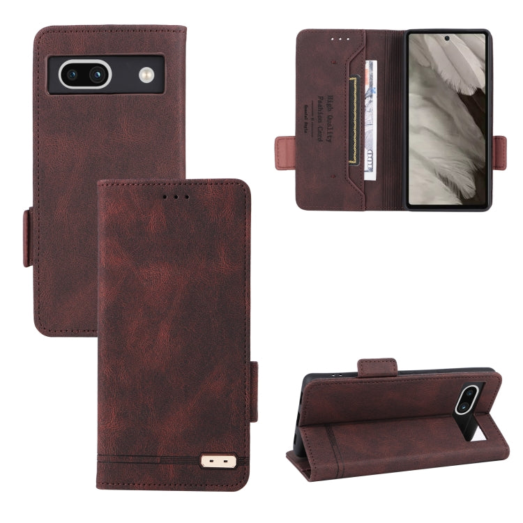 For Google Pixel 7a Magnetic Clasp Leather Phone Case