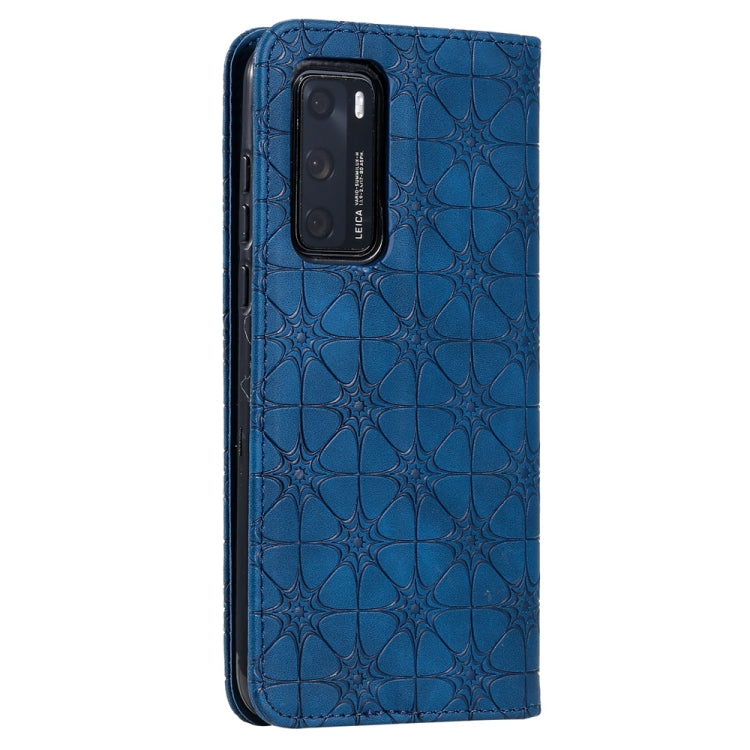 For Huawei P40 Lucky Flowers Embossing Pattern Magnetic Horizontal Flip Leather Case with Holder & Card Slots