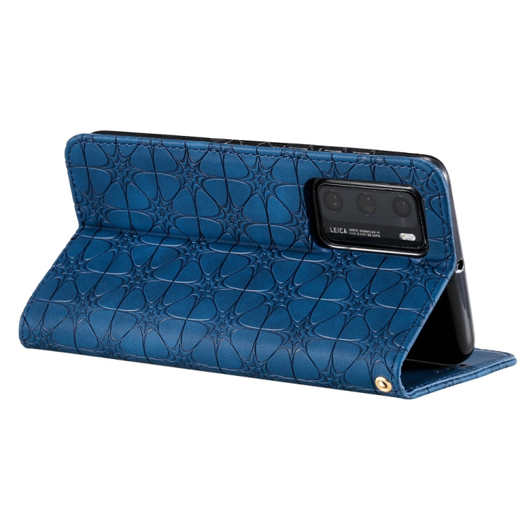 For Huawei P40 Lucky Flowers Embossing Pattern Magnetic Horizontal Flip Leather Case with Holder & Card Slots