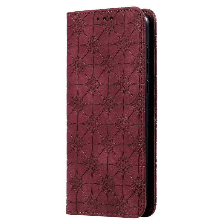For Huawei P40 Lucky Flowers Embossing Pattern Magnetic Horizontal Flip Leather Case with Holder & Card Slots