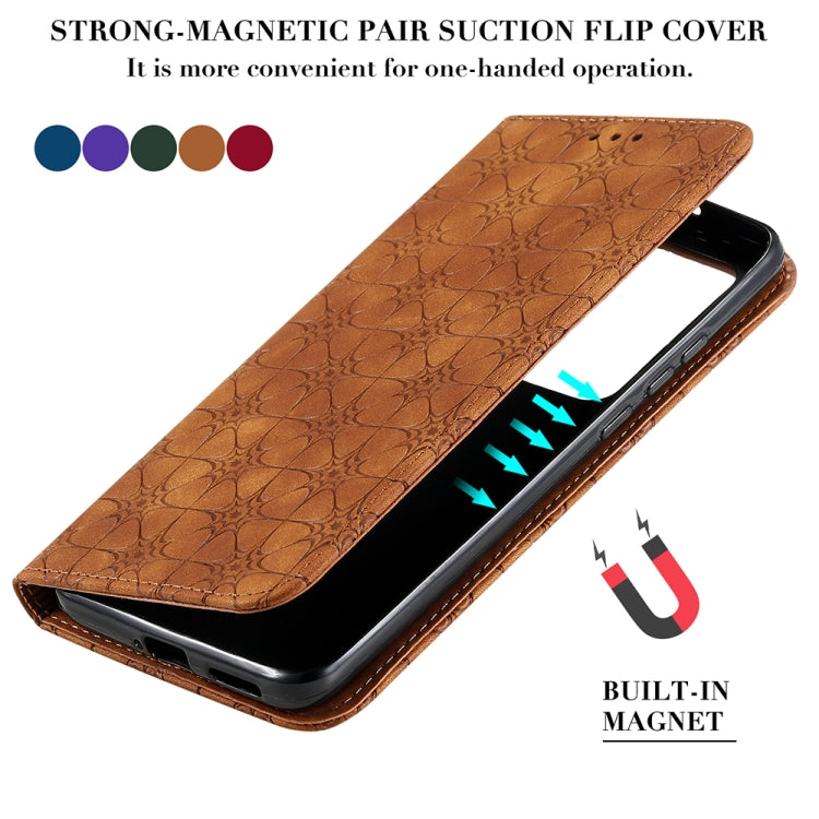 For Huawei P40 Pro+ Lucky Flowers Embossing Pattern Magnetic Horizontal Flip Leather Case with Holder & Card Slots