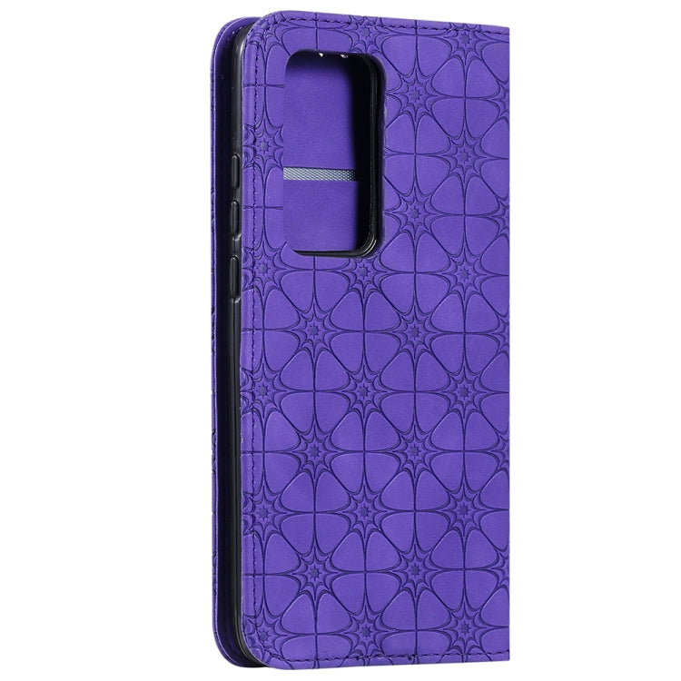 For Huawei P40 Pro+ Lucky Flowers Embossing Pattern Magnetic Horizontal Flip Leather Case with Holder & Card Slots