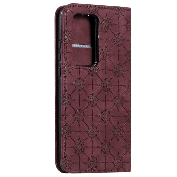 For Huawei P40 Pro+ Lucky Flowers Embossing Pattern Magnetic Horizontal Flip Leather Case with Holder & Card Slots