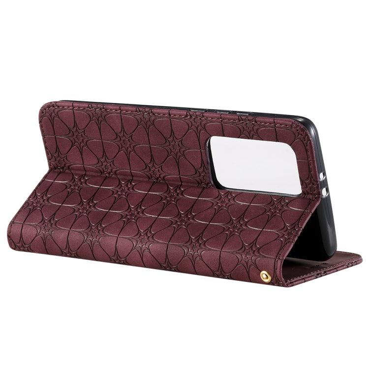 For Huawei P40 Pro+ Lucky Flowers Embossing Pattern Magnetic Horizontal Flip Leather Case with Holder & Card Slots