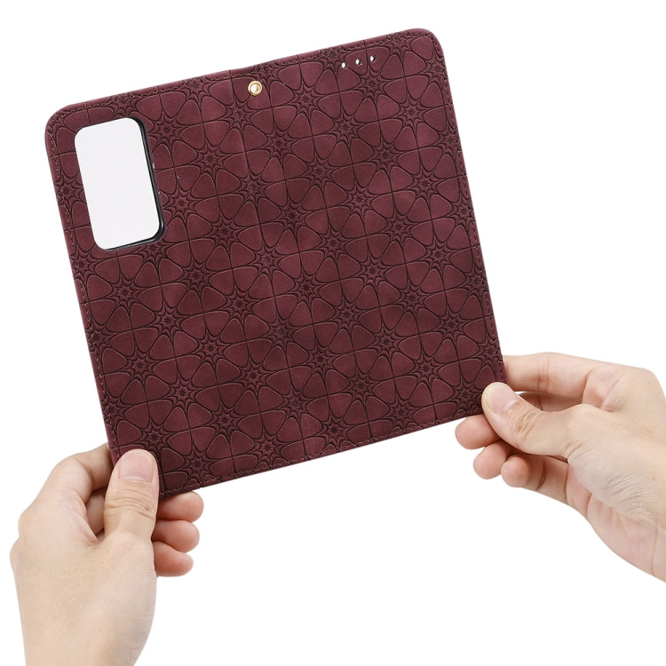 For Huawei P40 Pro+ Lucky Flowers Embossing Pattern Magnetic Horizontal Flip Leather Case with Holder & Card Slots