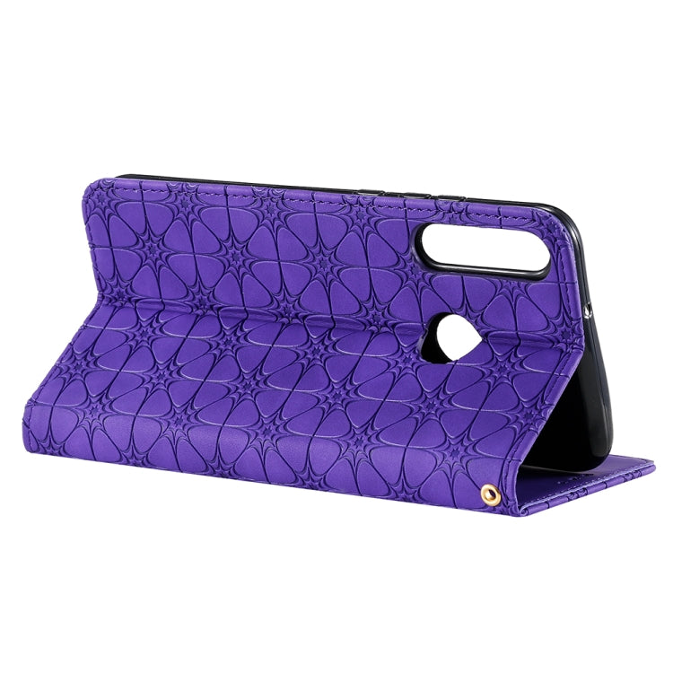 For Huawei P40 lite E / Y7p 2020 Lucky Flowers Embossing Pattern Magnetic Horizontal Flip Leather Case with Holder & Card Slots