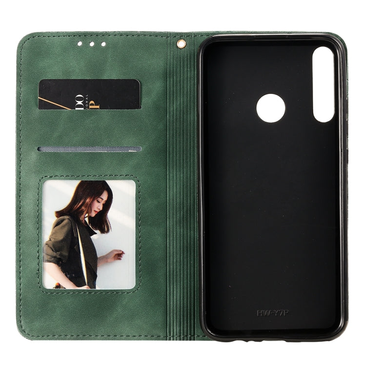 For Huawei P40 lite E / Y7p 2020 Lucky Flowers Embossing Pattern Magnetic Horizontal Flip Leather Case with Holder & Card Slots