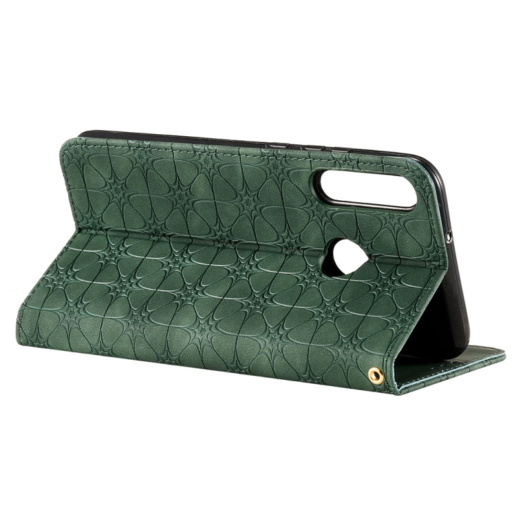 For Huawei P40 lite E / Y7p 2020 Lucky Flowers Embossing Pattern Magnetic Horizontal Flip Leather Case with Holder & Card Slots