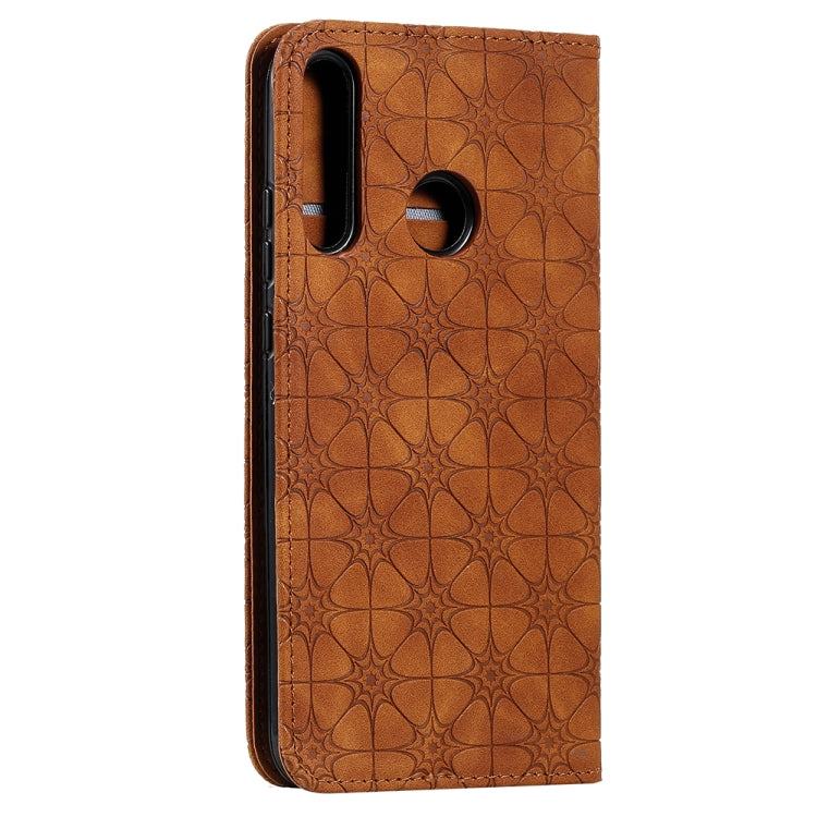 For Huawei P40 lite E / Y7p 2020 Lucky Flowers Embossing Pattern Magnetic Horizontal Flip Leather Case with Holder & Card Slots