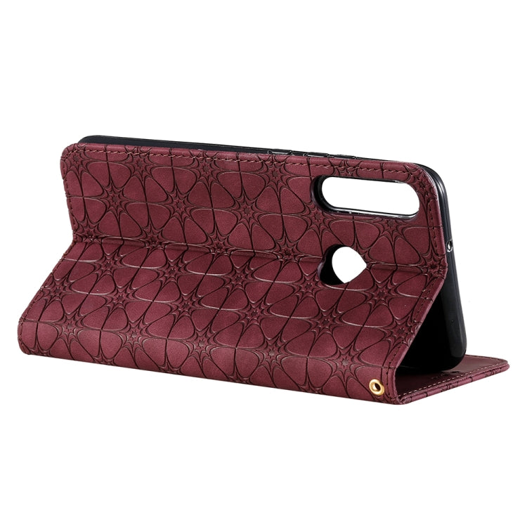 For Huawei P40 lite E / Y7p 2020 Lucky Flowers Embossing Pattern Magnetic Horizontal Flip Leather Case with Holder & Card Slots