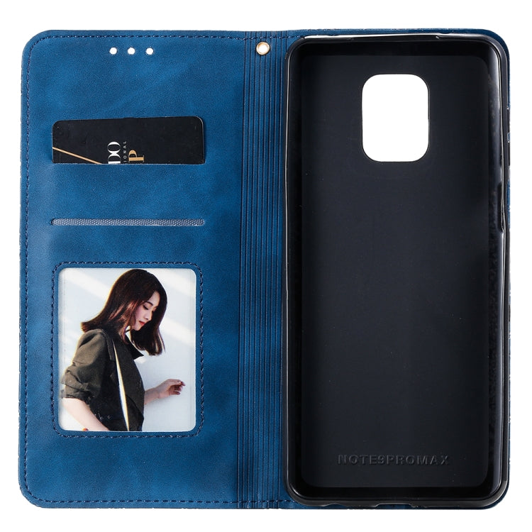 For Xiaomi Redmi Note 9 Pro Lucky Flowers Embossing Pattern Magnetic Horizontal Flip Leather Case with Holder & Card Slots