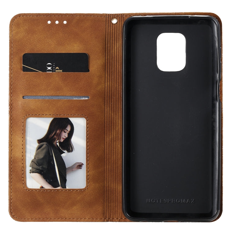 For Xiaomi Redmi Note 9 Pro Lucky Flowers Embossing Pattern Magnetic Horizontal Flip Leather Case with Holder & Card Slots