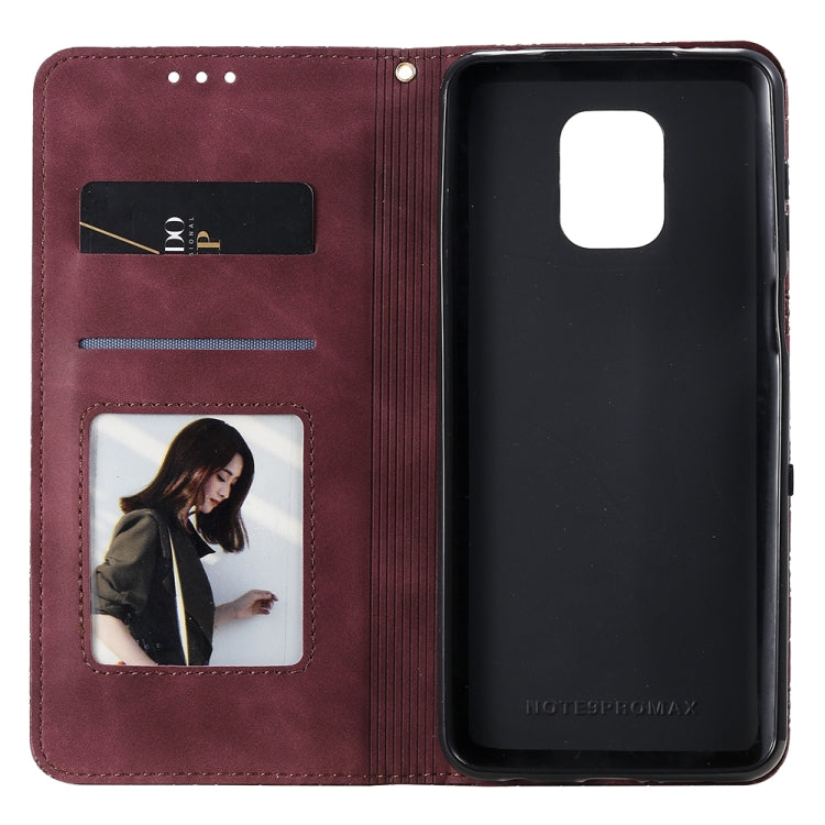 For Xiaomi Redmi Note 9 Pro Lucky Flowers Embossing Pattern Magnetic Horizontal Flip Leather Case with Holder & Card Slots