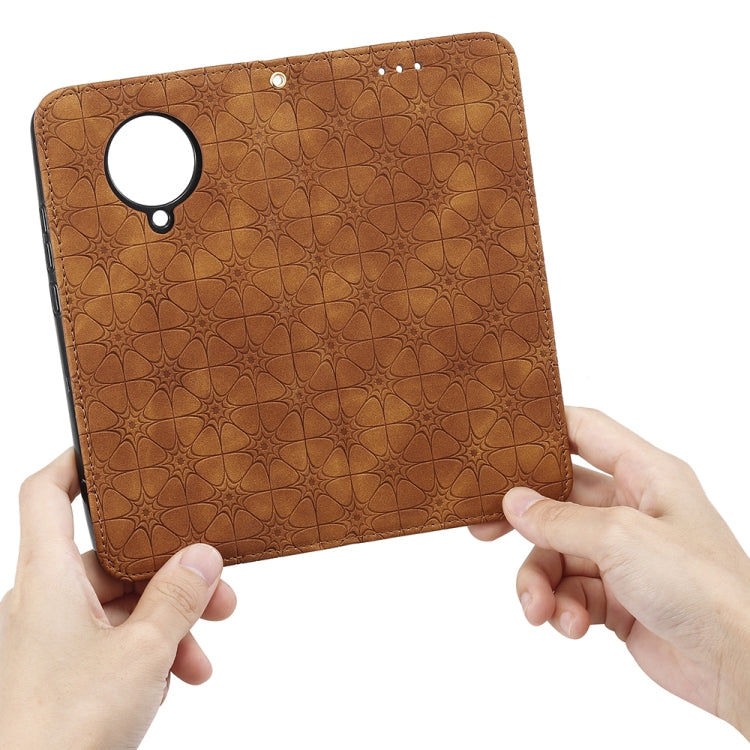 For Xiaomi Redmi K30 Pro Lucky Flowers Embossing Pattern Magnetic Horizontal Flip Leather Case with Holder & Card Slots