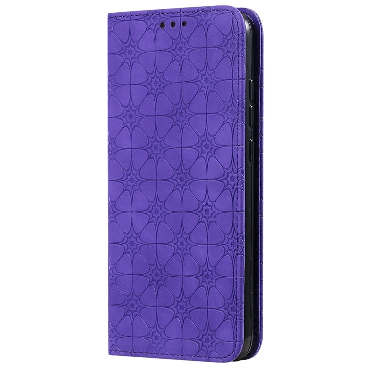 For Xiaomi Redmi Note 8T Lucky Flowers Embossing Pattern Magnetic Horizontal Flip Leather Case with Holder & Card Slots