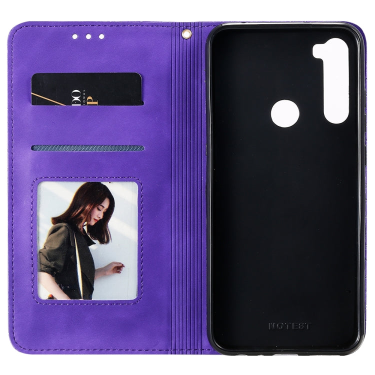 For Xiaomi Redmi Note 8T Lucky Flowers Embossing Pattern Magnetic Horizontal Flip Leather Case with Holder & Card Slots