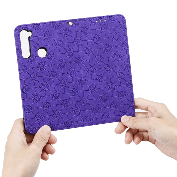 For Xiaomi Redmi Note 8T Lucky Flowers Embossing Pattern Magnetic Horizontal Flip Leather Case with Holder & Card Slots