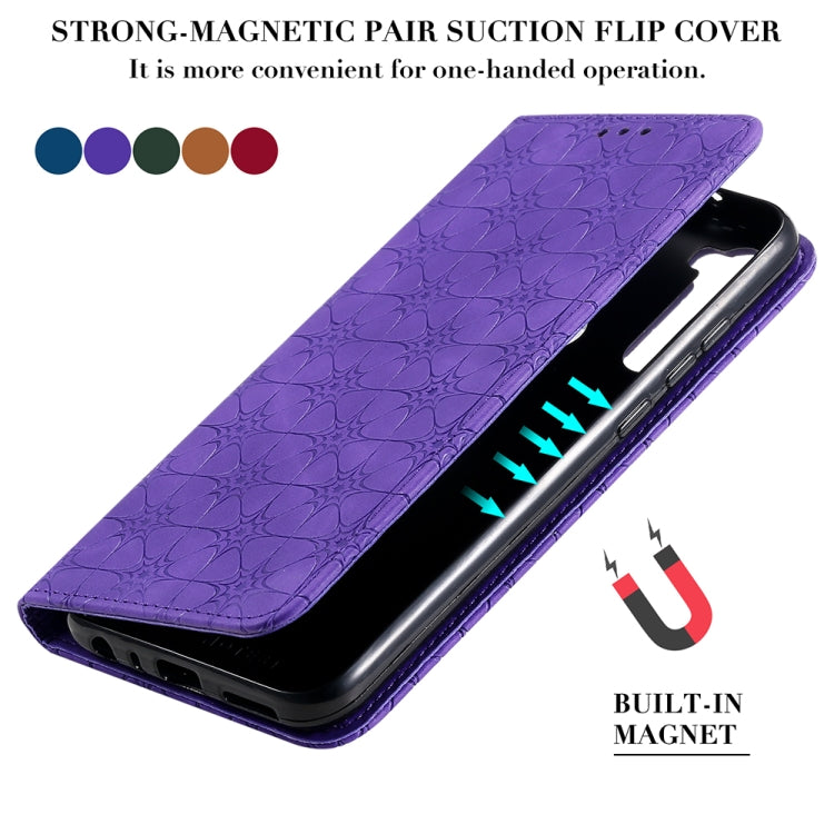 For Xiaomi Redmi Note 8T Lucky Flowers Embossing Pattern Magnetic Horizontal Flip Leather Case with Holder & Card Slots