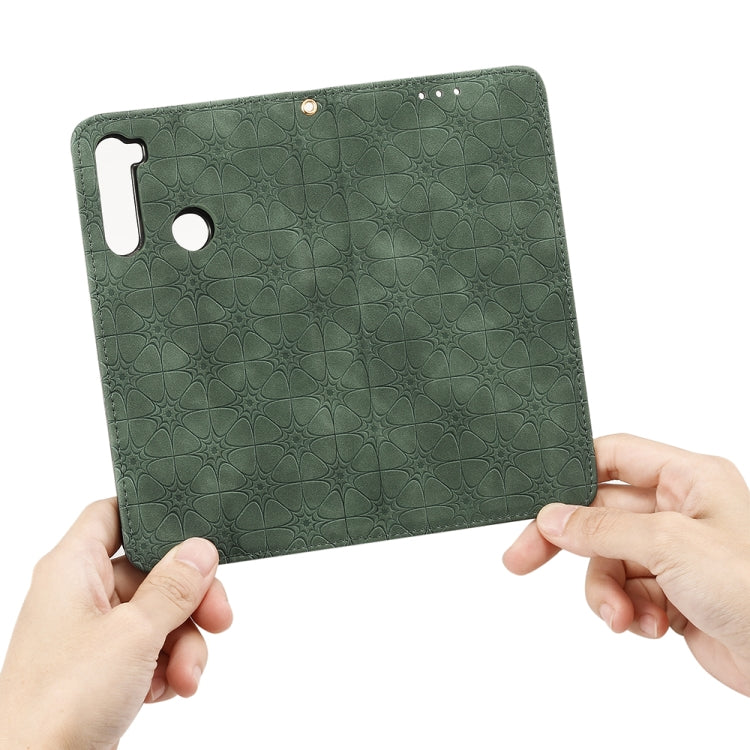 For Xiaomi Redmi Note 8T Lucky Flowers Embossing Pattern Magnetic Horizontal Flip Leather Case with Holder & Card Slots