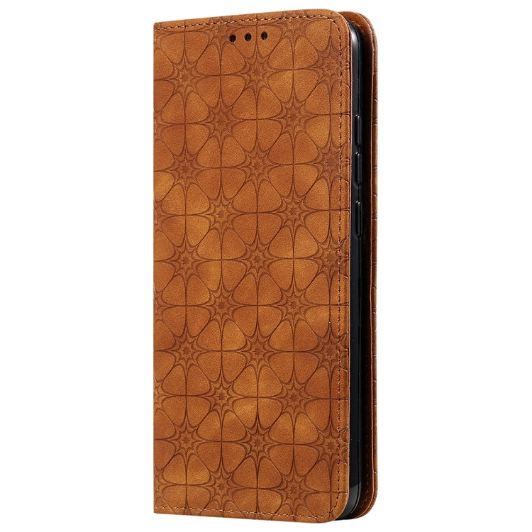 For Xiaomi Redmi Note 8T Lucky Flowers Embossing Pattern Magnetic Horizontal Flip Leather Case with Holder & Card Slots