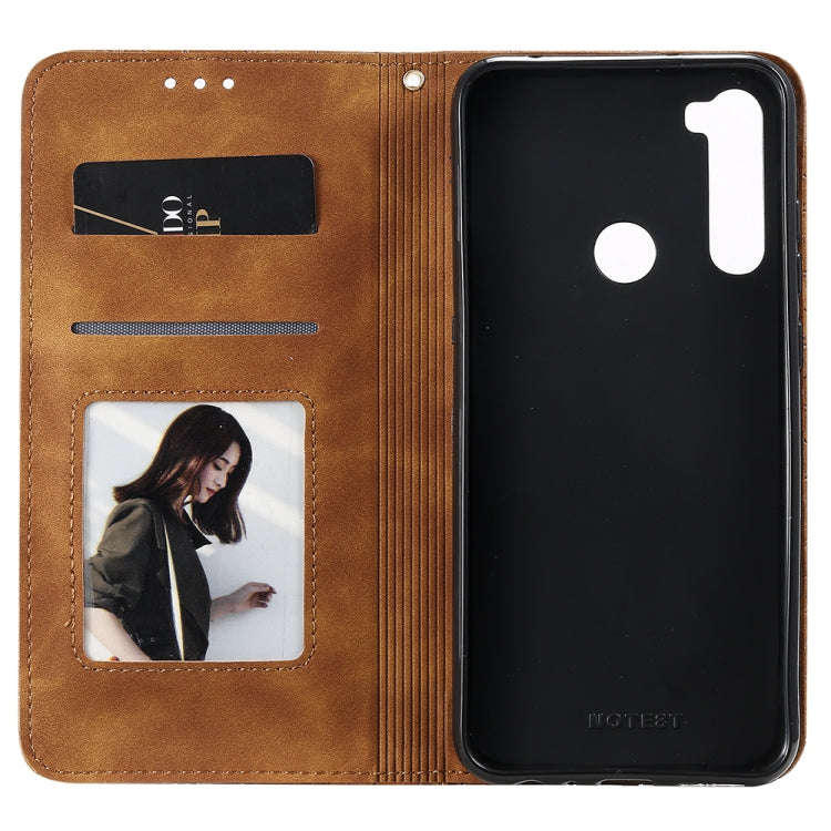 For Xiaomi Redmi Note 8T Lucky Flowers Embossing Pattern Magnetic Horizontal Flip Leather Case with Holder & Card Slots