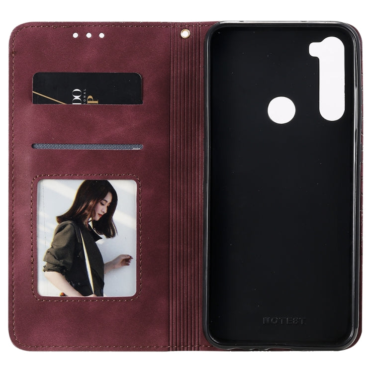 For Xiaomi Redmi Note 8T Lucky Flowers Embossing Pattern Magnetic Horizontal Flip Leather Case with Holder & Card Slots