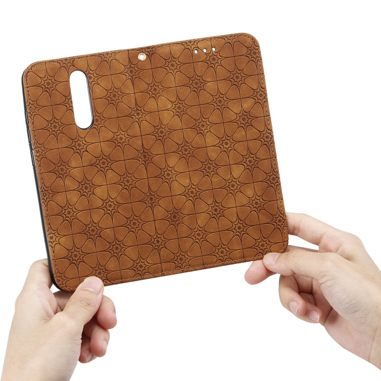 For Xiaomi Redmi 8A Lucky Flowers Embossing Pattern Magnetic Horizontal Flip Leather Case with Holder & Card Slots