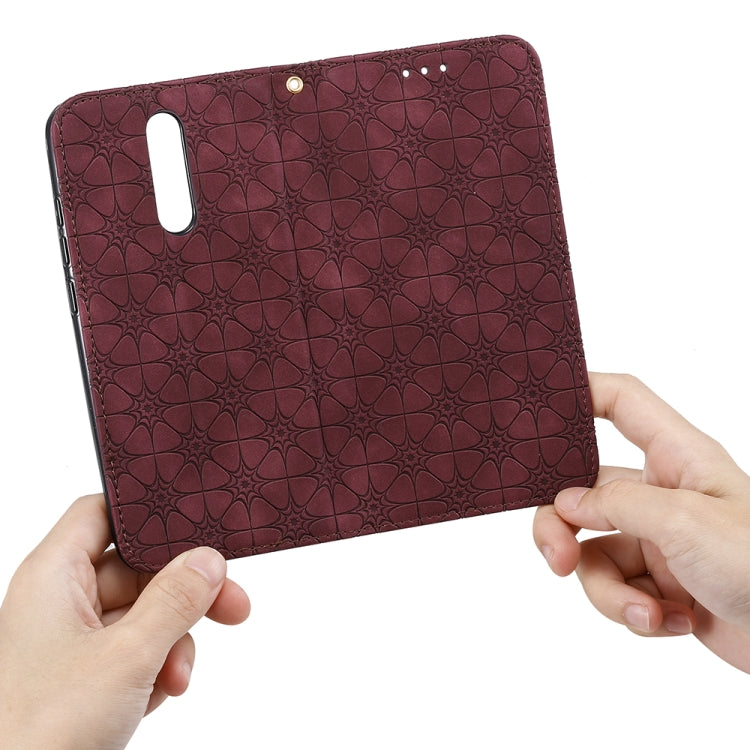 For Xiaomi Redmi 8A Lucky Flowers Embossing Pattern Magnetic Horizontal Flip Leather Case with Holder & Card Slots