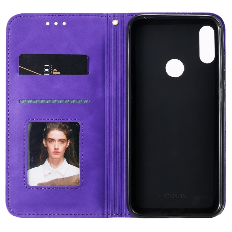 For Huawei Honor 8A 2020 / Y6 2019 Lucky Flowers Embossing Pattern Magnetic Horizontal Flip Leather Case with Holder & Card Slots