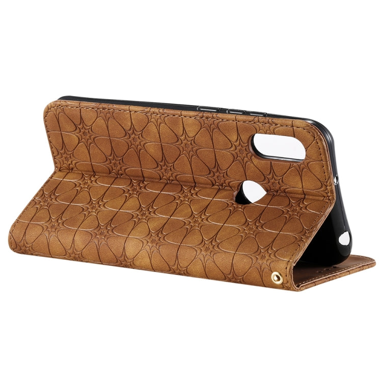 For Huawei Honor 8A 2020 / Y6 2019 Lucky Flowers Embossing Pattern Magnetic Horizontal Flip Leather Case with Holder & Card Slots