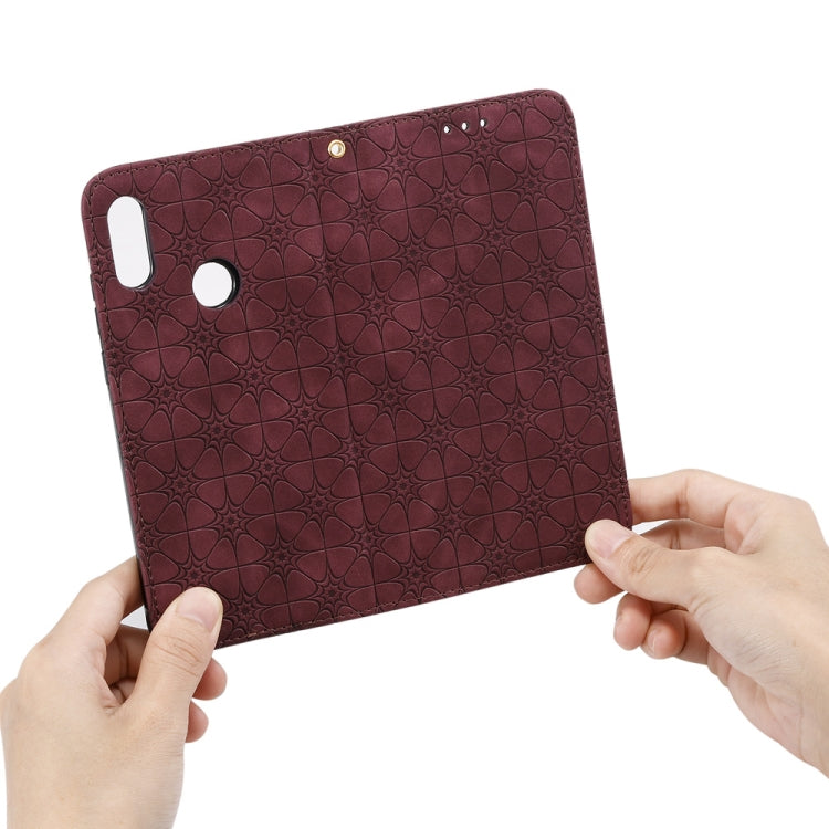 For Huawei Honor 8A 2020 / Y6 2019 Lucky Flowers Embossing Pattern Magnetic Horizontal Flip Leather Case with Holder & Card Slots