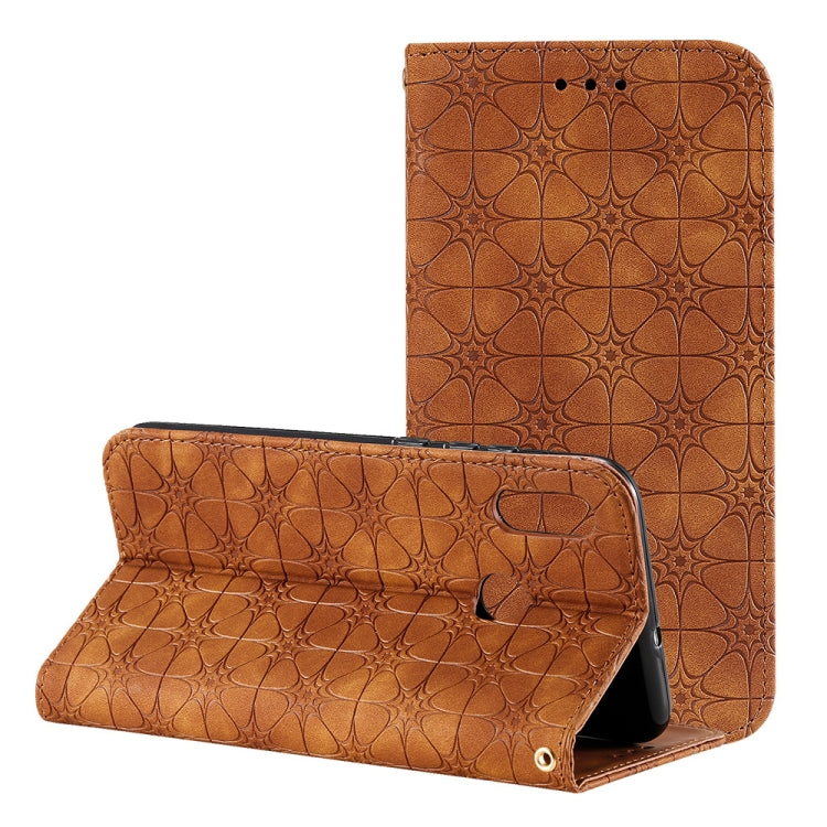 For Huawei Honor 10 Lite Lucky Flowers Embossing Pattern Magnetic Horizontal Flip Leather Case with Holder & Card Slots