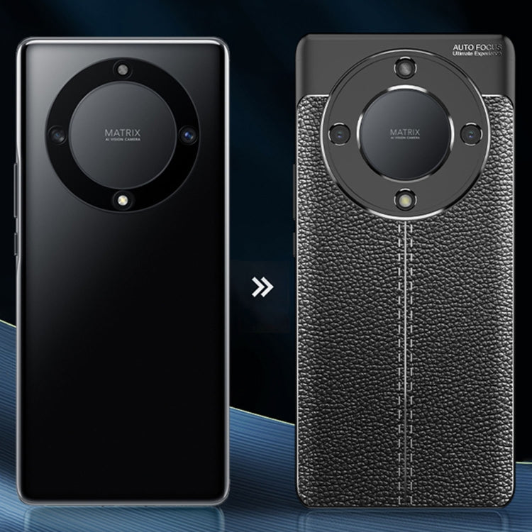 For Honor X9a Litchi Texture Shockproof TPU Phone Case