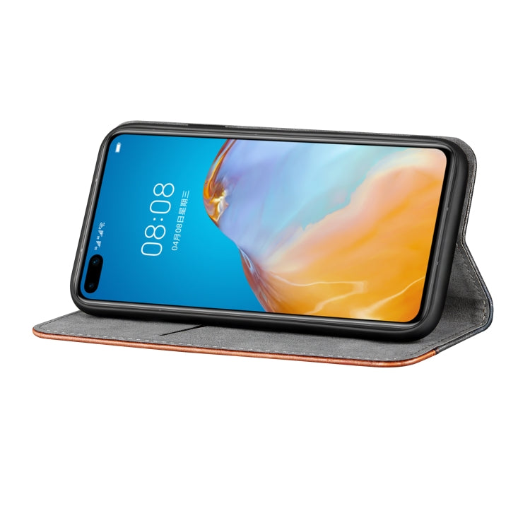 For Huawei P40 Business Solid Color Stitching Multifunctional Horizontal Flip Leather Case with Bracket & Card Slots