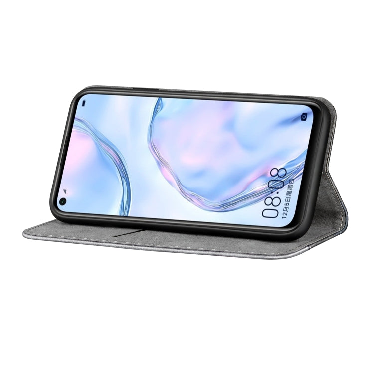 For Huawei P40 Lite Business Solid Color Stitching Multifunctional Horizontal Flip Leather Case with Bracket & Card Slots