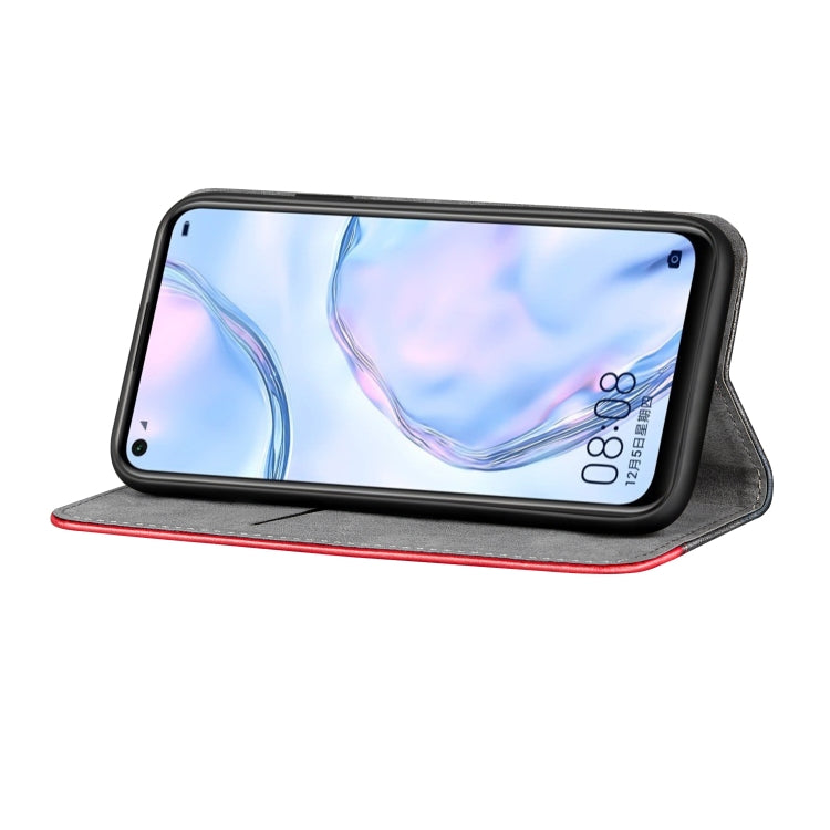 For Huawei P40 Lite Business Solid Color Stitching Multifunctional Horizontal Flip Leather Case with Bracket & Card Slots