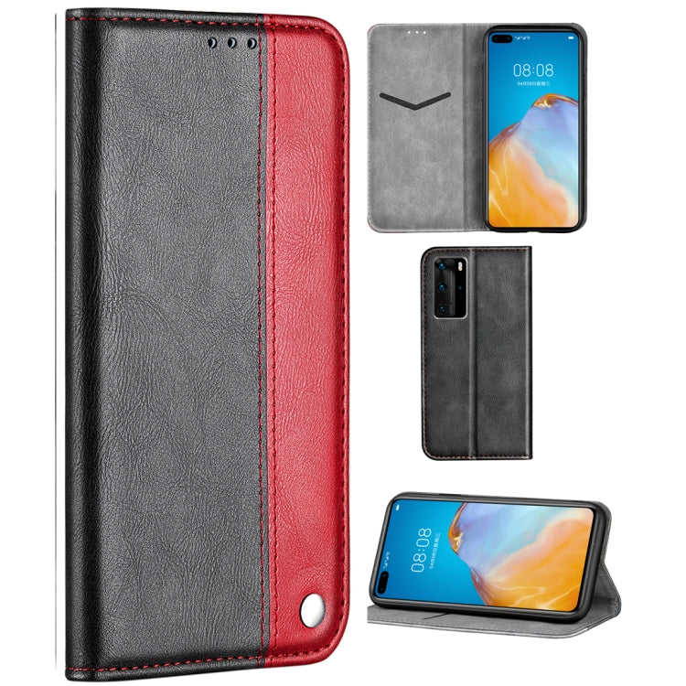 For Huawei P40 Pro Business Solid Color Stitching Multifunctional Horizontal Flip Leather Case with Bracket & Card Slots