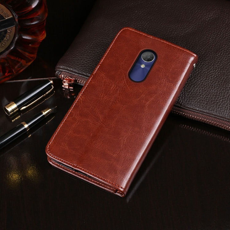 For Alcatel 3L / 5034D idewei Crazy Horse Texture Horizontal Flip Leather Case with Holder & Card Slots & Wallet