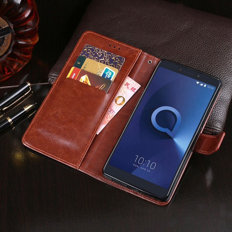 For Alcatel 3V / 5099D / 5099A idewei Crazy Horse Texture Horizontal Flip Leather Case with Holder & Card Slots & Wallet