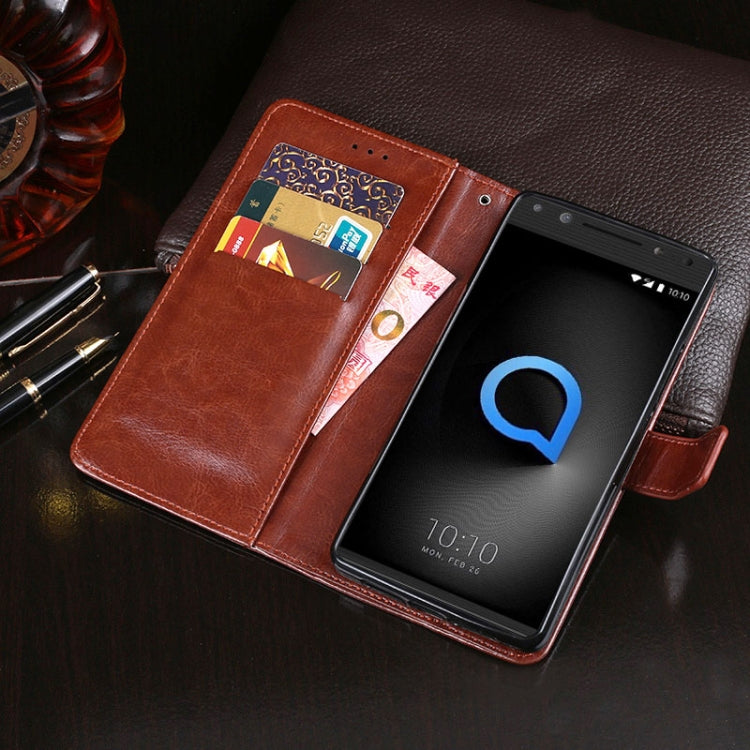 For Alcatel 5 / 5086A / 5086Y/5086D idewei Crazy Horse Texture Horizontal Flip Leather Case with Holder & Card Slots & Wallet