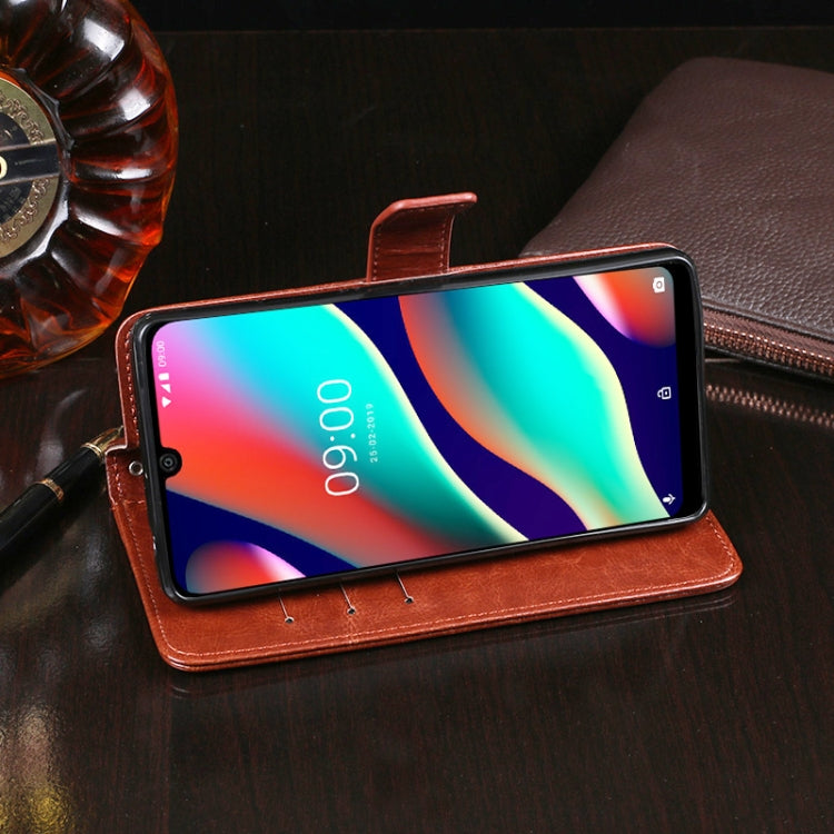 For Wiko View 3 idewei Crazy Horse Texture Horizontal Flip Leather Case with Holder & Card Slots & Wallet